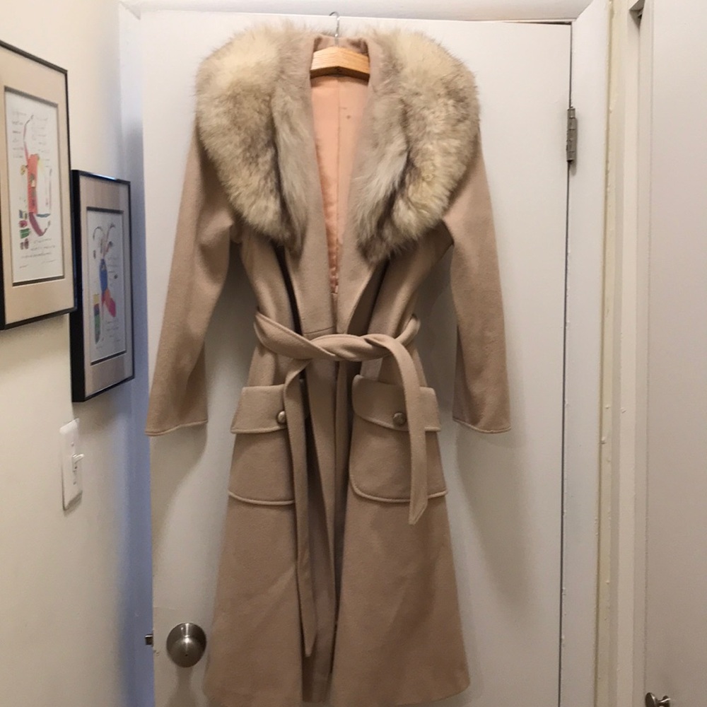 INCREDIBLE vintage faux fur wool coat